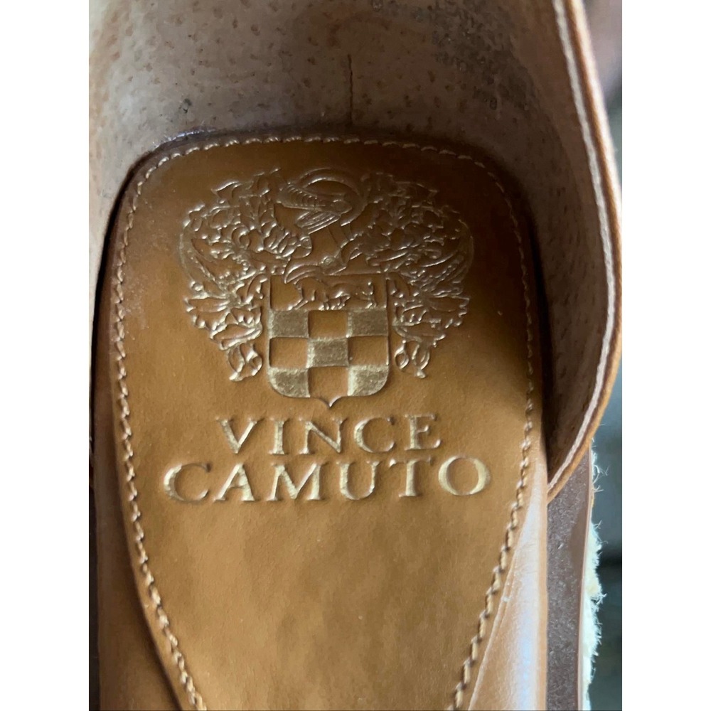 Vince Camuto Baylee's Women's Wedge Espadrille Sandals Brown Leather Size 8W New - Picture 6 of 9